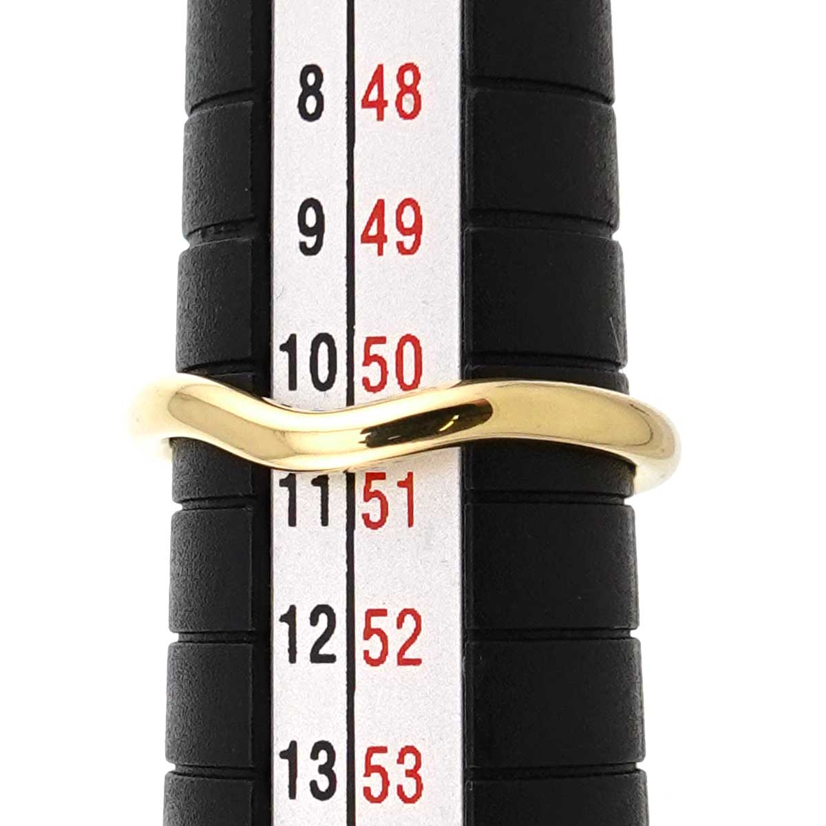 Curved Band Ring 18K Yellow Gold 750 size5.25-5.5(US)