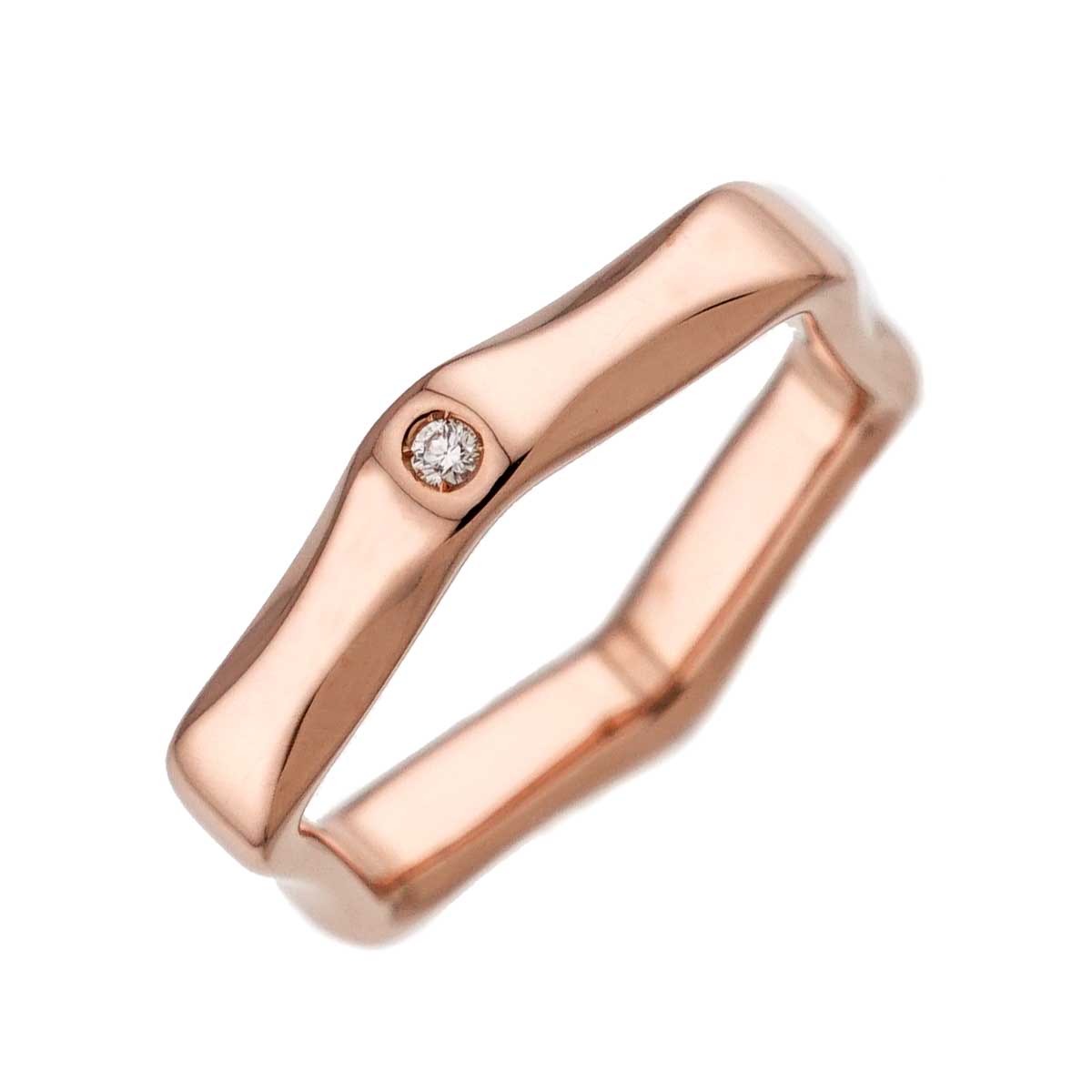 LABELLO Diamond 0.01ct Ring 18K Pink Gold 750 Size5.25(US)