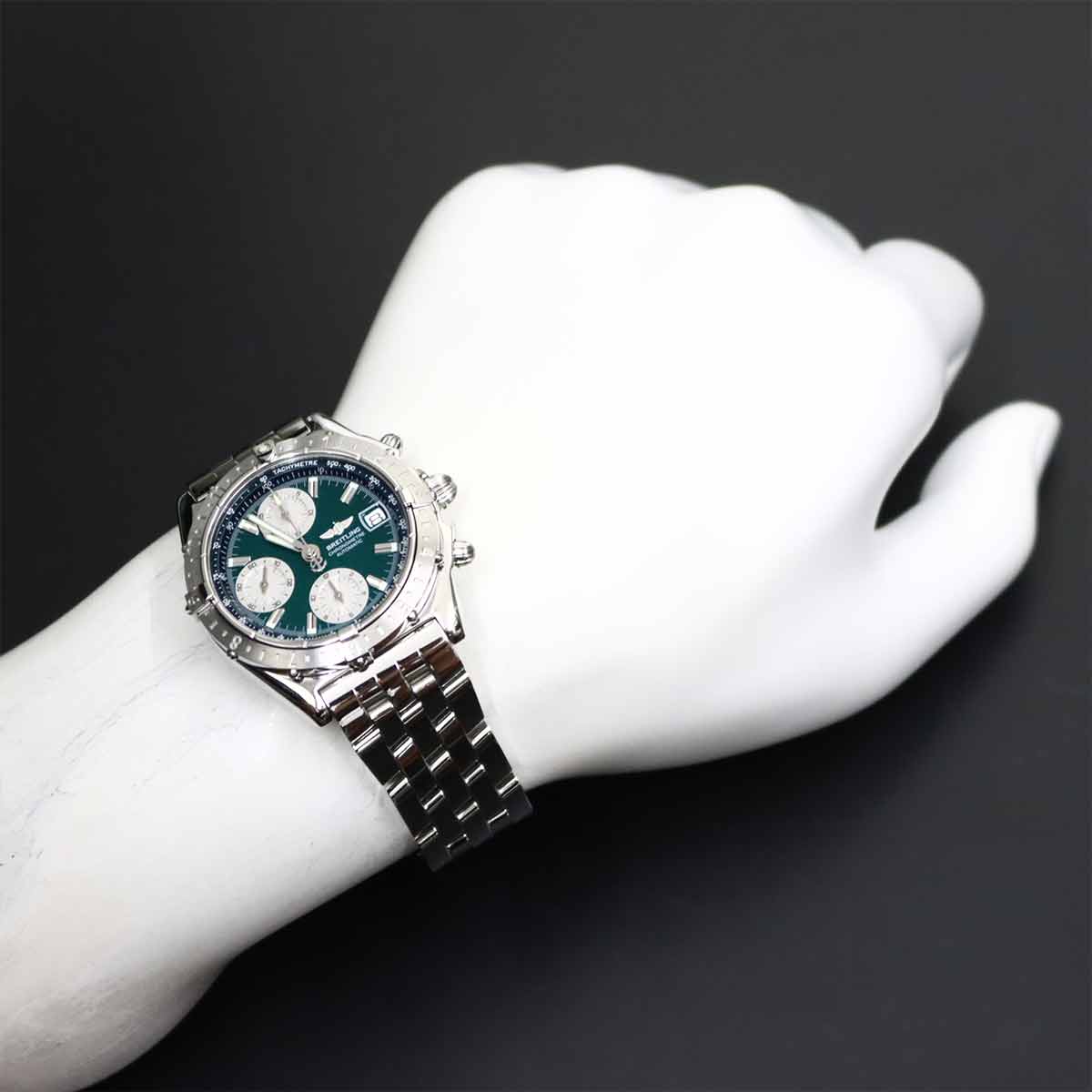 Chronomat A13348 Chronograph Green Dial Mens Watch