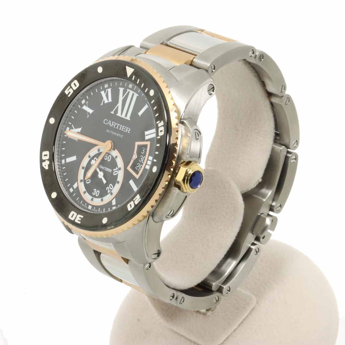 Calibre de Cartier Diver W7100054 Date 750 PG Black Dial Mens