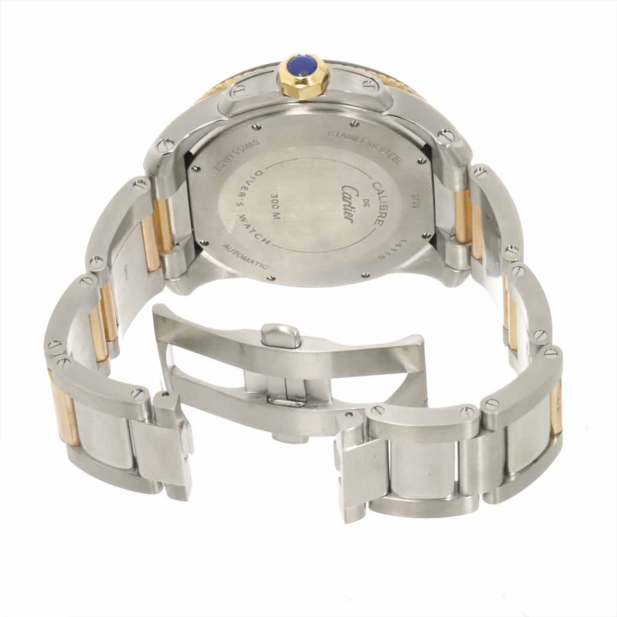 Calibre de Cartier Diver W7100054 Date 750 PG Black Dial Mens