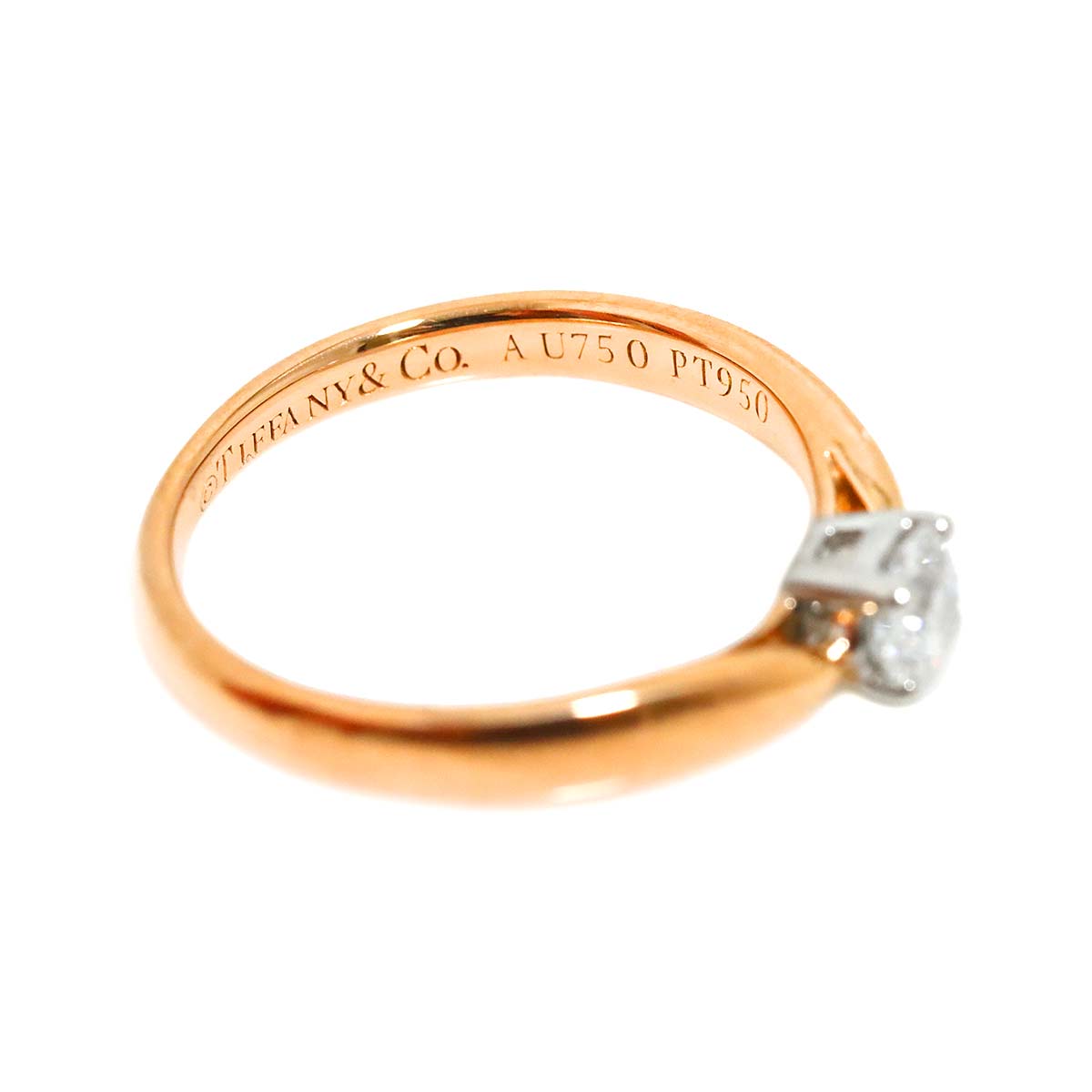 Harmony Diamond 0.18ct Ring Pt 18K PG 750 Size2.25-2.5(US)