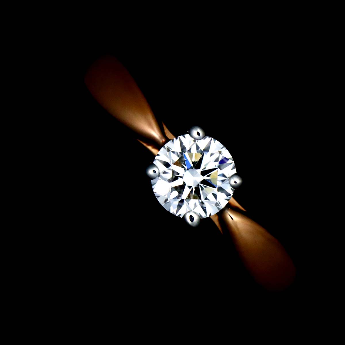 Harmony Diamond 0.18ct Ring Pt 18K PG 750 Size2.25-2.5(US)
