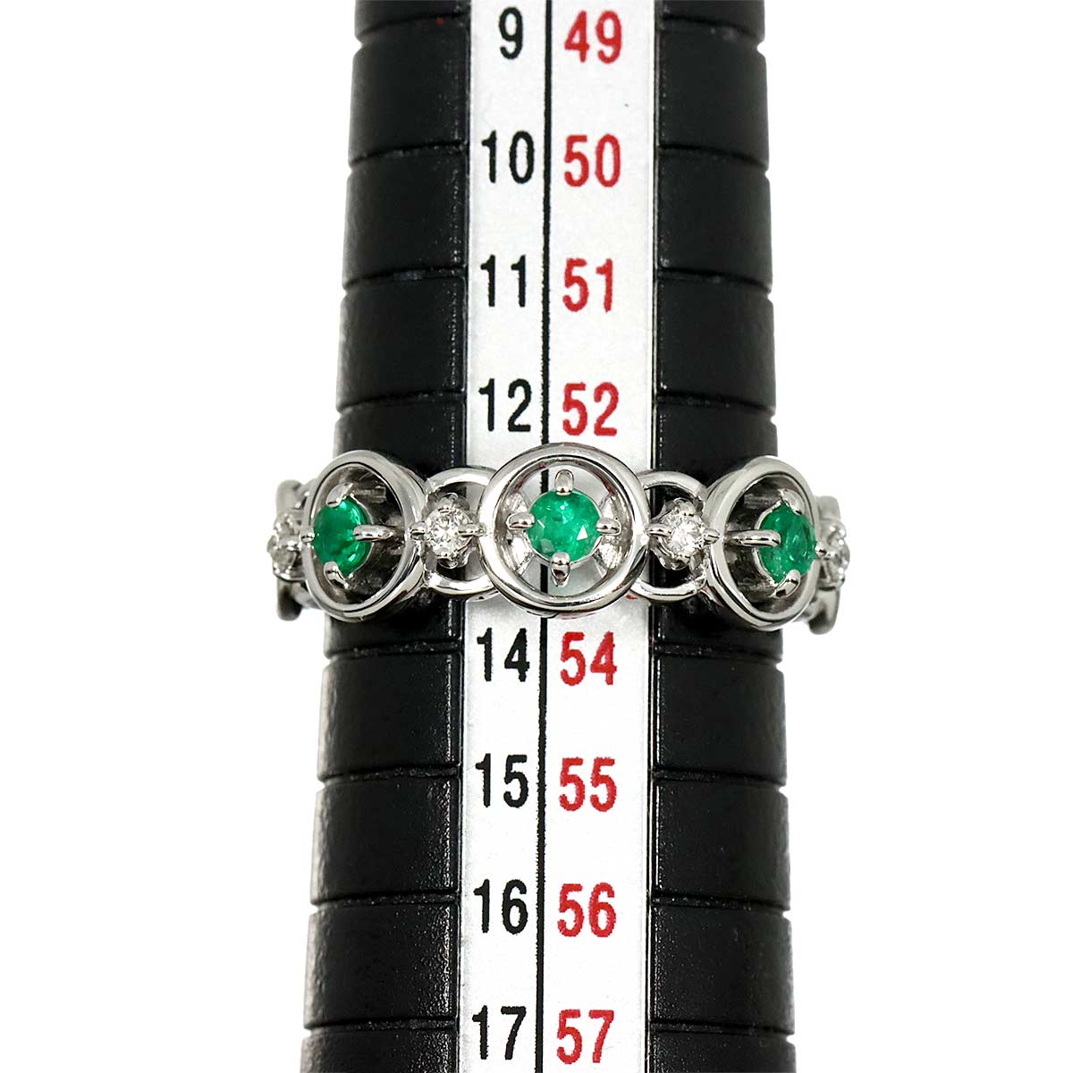 Emerald Diamond 0.06ct Ring 18K WG 750 size6.25-6.5(US)