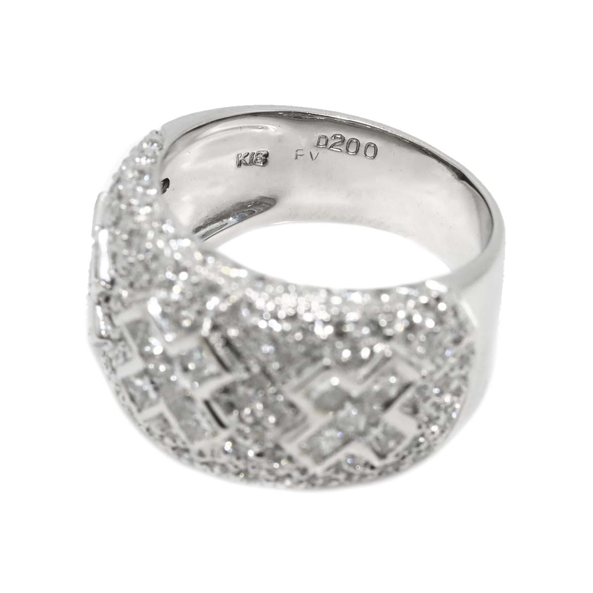 Diamond 2.00ct Ring 18K WG 750 Size5.5-5.75(US)