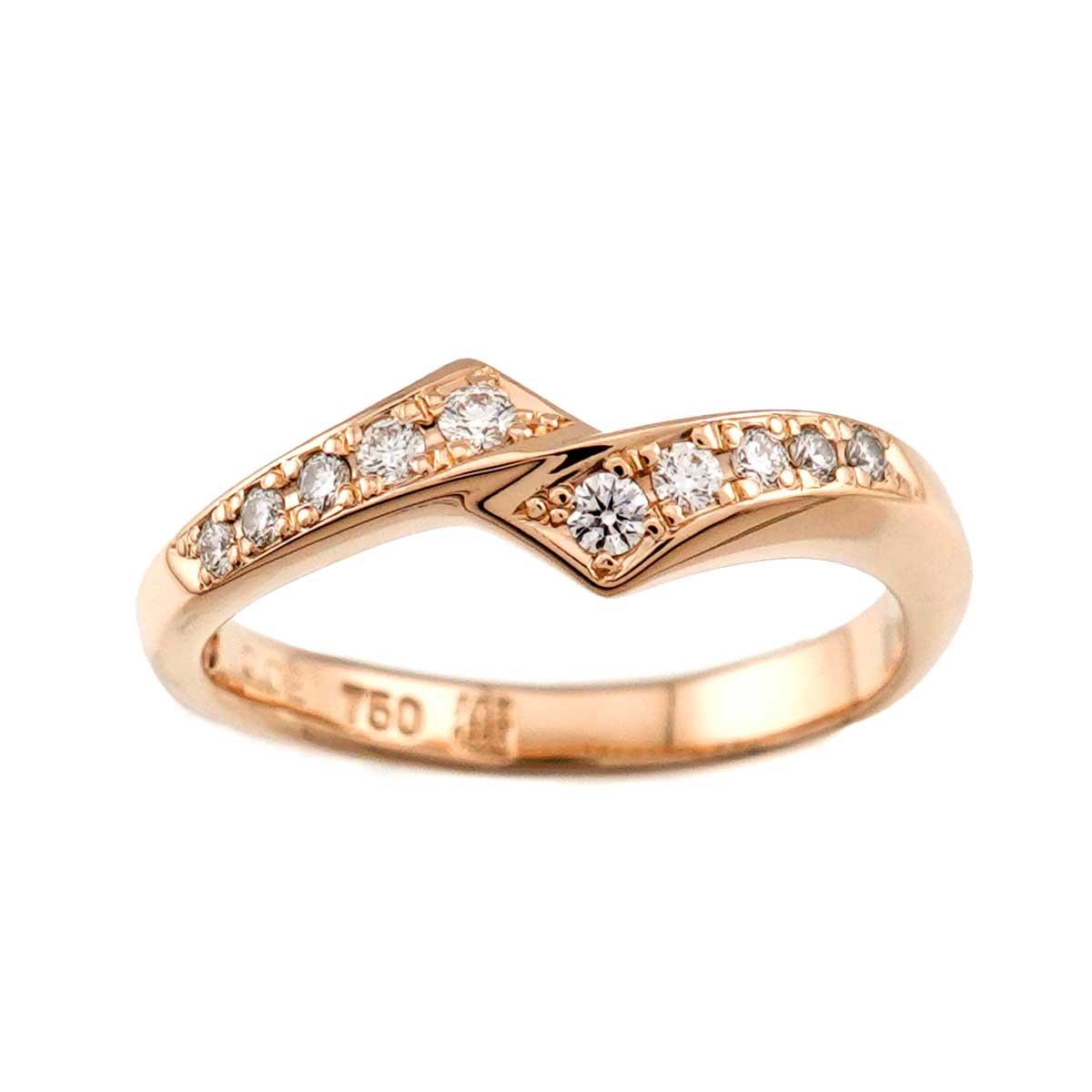 AYA Diamond 0.13/0.02ct Ring 18K Pink Gold 750 Size5.75-6(US)