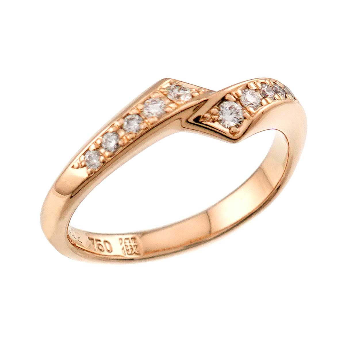 AYA Diamond 0.13/0.02ct Ring 18K Pink Gold 750 Size5.75-6(US)