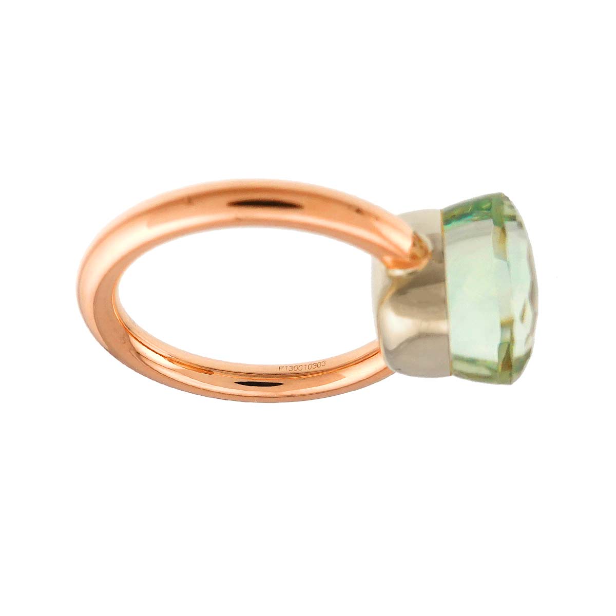 Quartz Ring 18K PG WG 750 size6.5-6.75(US)