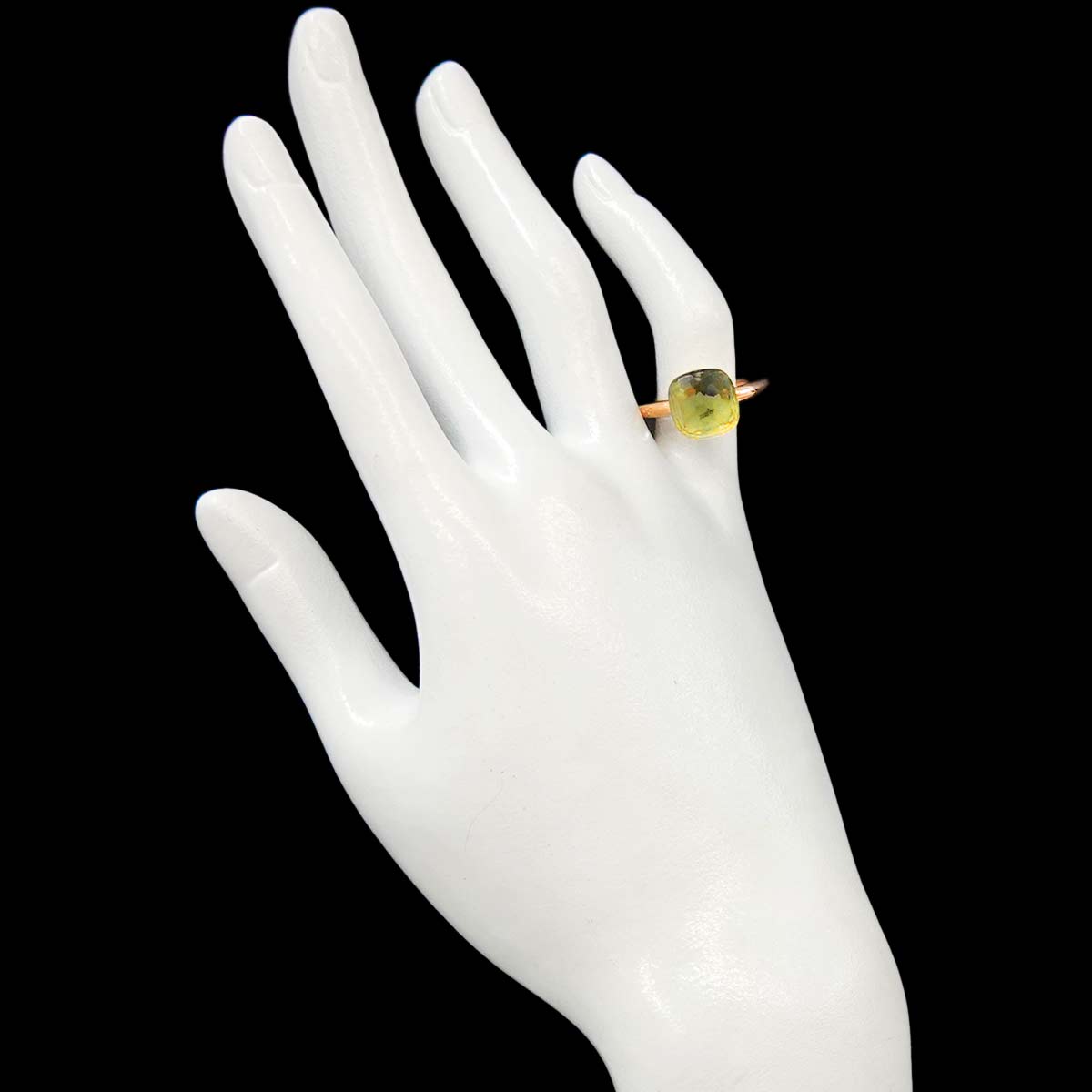 Quartz Ring 18K PG WG 750 size6.5-6.75(US)