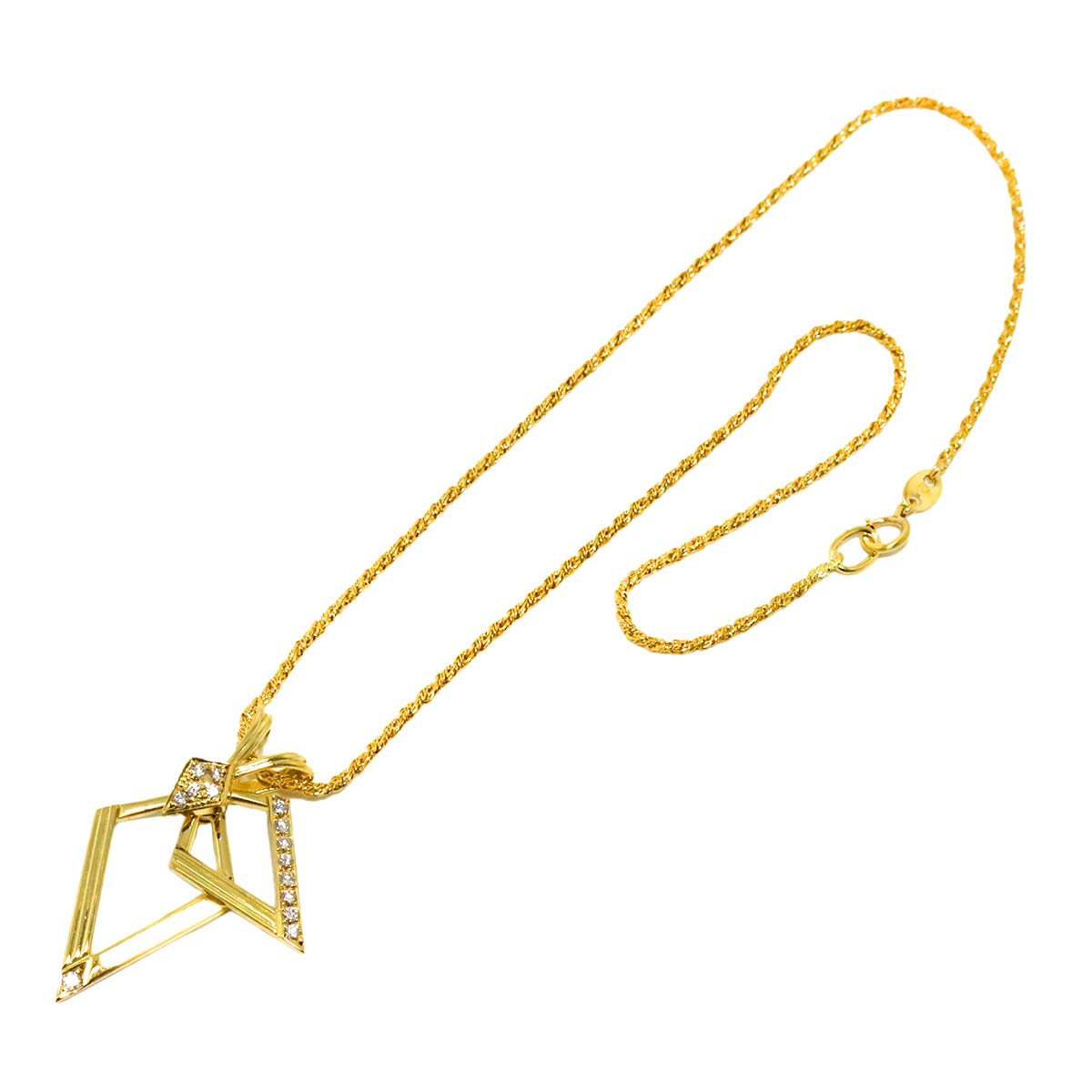 Diamond Swing Necklace 18K Yellow Gold 750