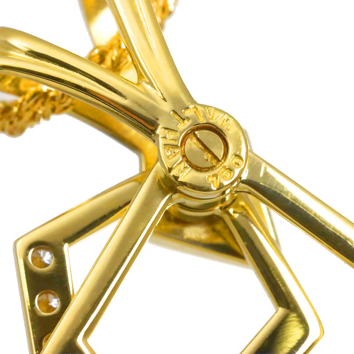 Diamond Swing Necklace 18K Yellow Gold 750