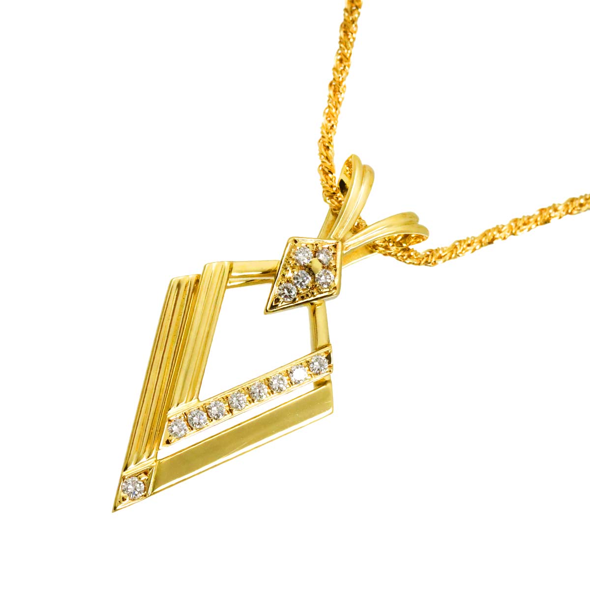 Diamond Swing Necklace 18K Yellow Gold 750