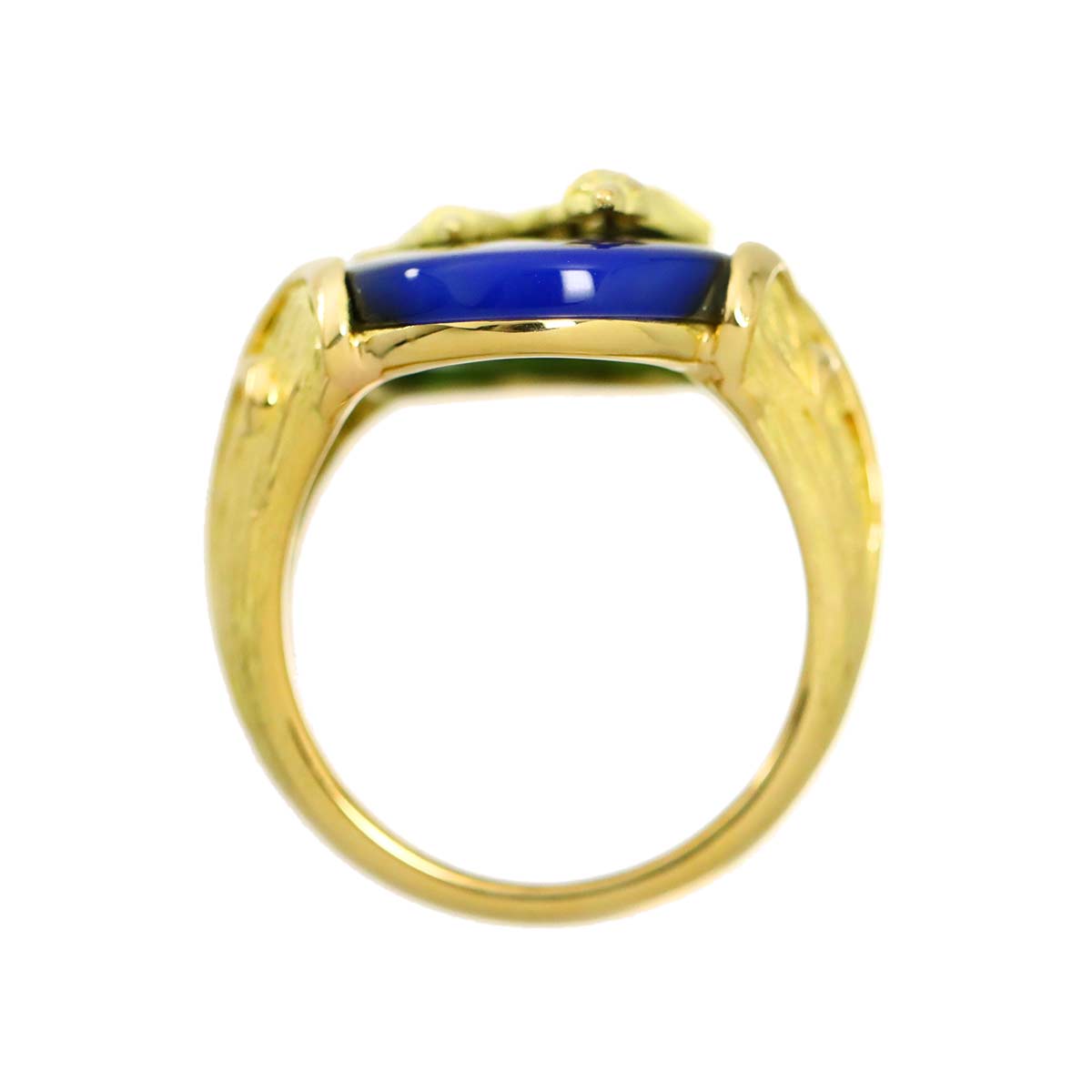 Agate Ring 18K YG Yellow Gold 750 size6(US)