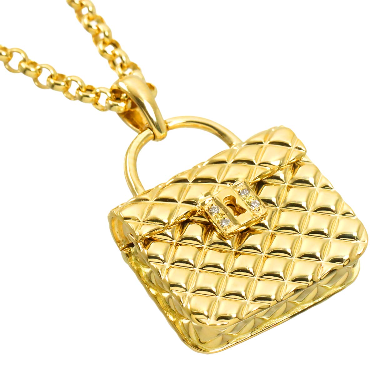 Diamond 0.02ct Necklace 18K YG Yellow Gold 750
