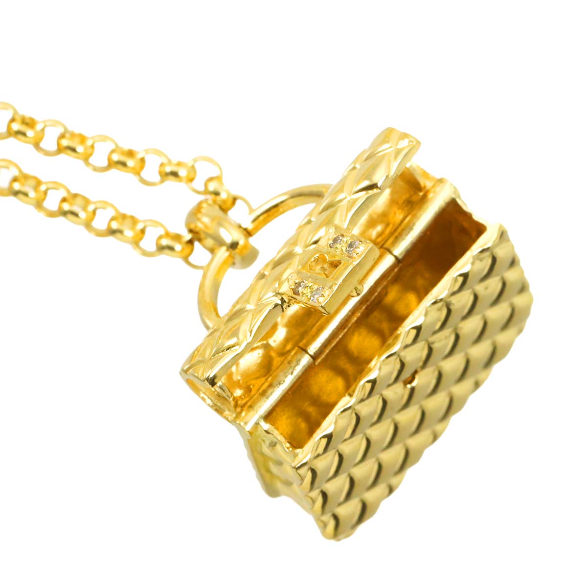 Diamond 0.02ct Necklace 18K YG Yellow Gold 750