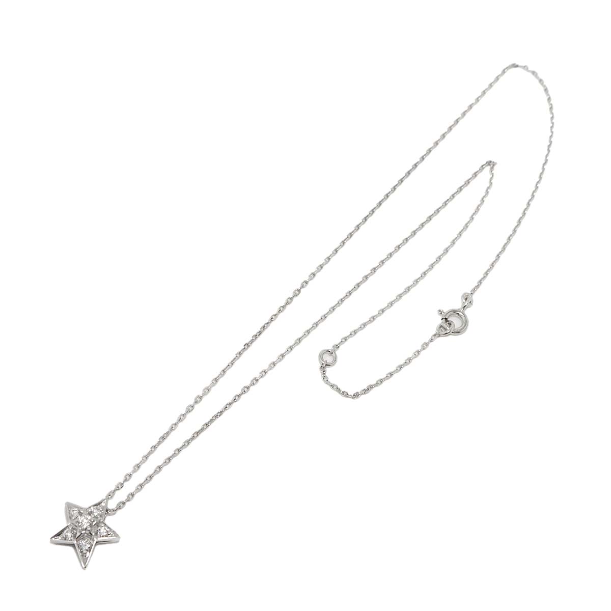 Comet Diamond Necklace SM 18K White Gold 750