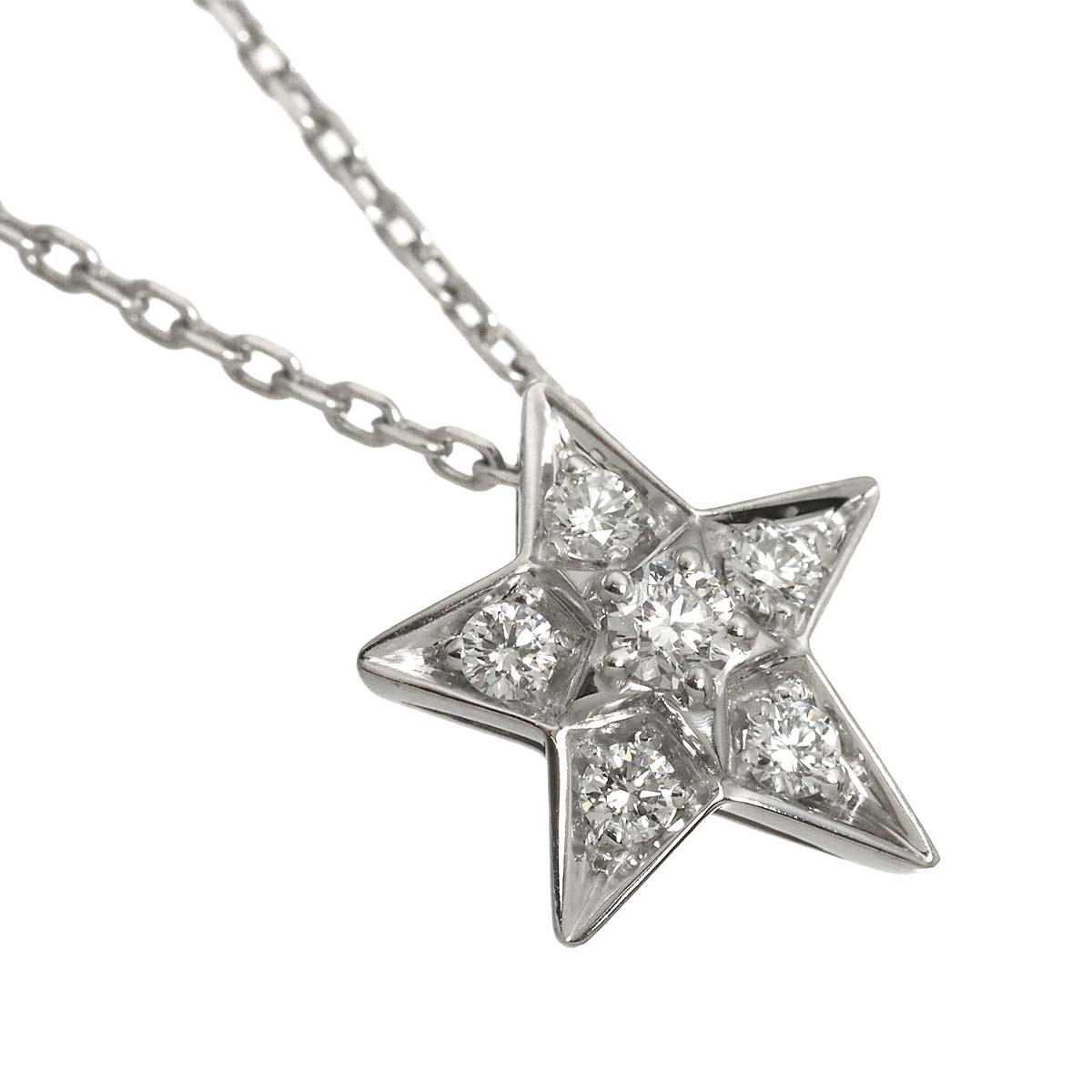 Comet Diamond Necklace SM 18K White Gold 750
