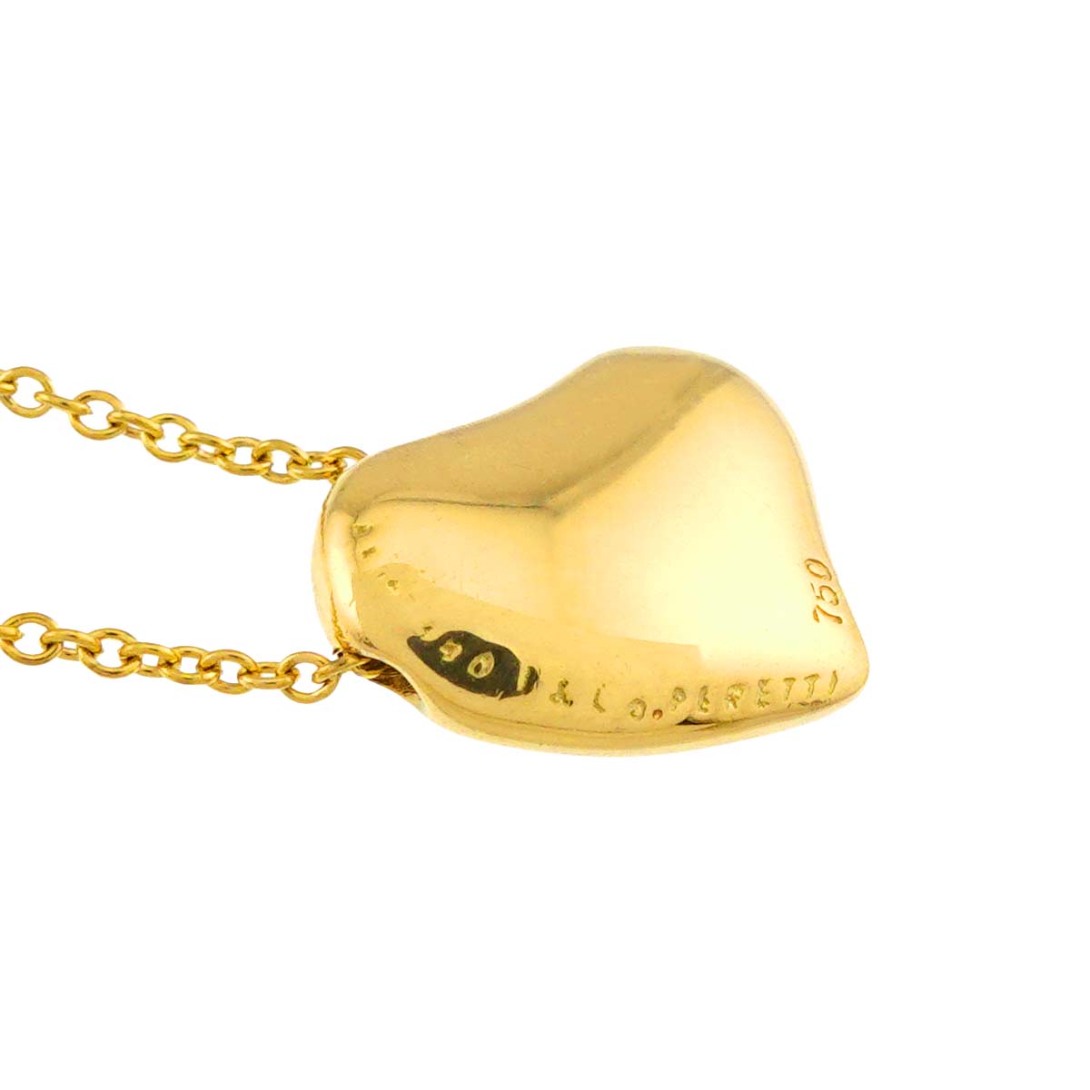 Full Heart Necklace 18K Yellow Gold 750