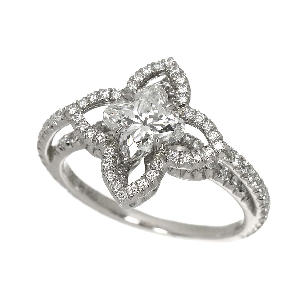 Diamond Flower Ring Pt Platinum size52 6(US)