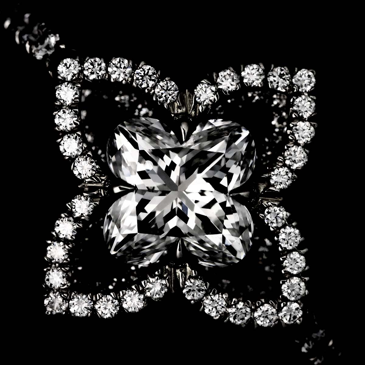 Diamond Flower Ring Pt Platinum size52 6(US)