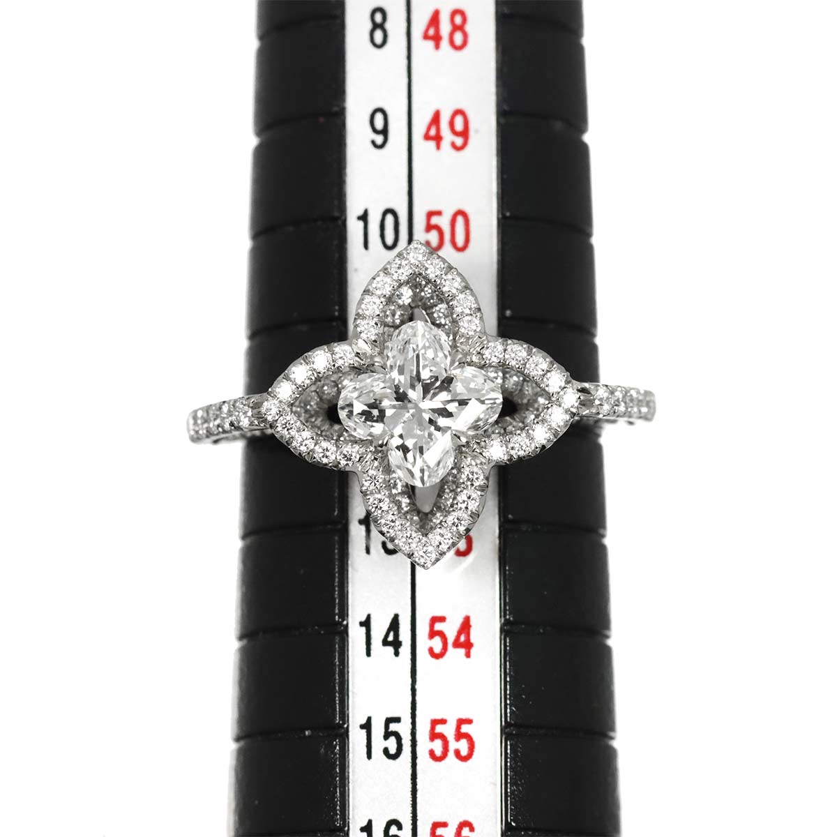 Diamond Flower Ring Pt Platinum size52 6(US)
