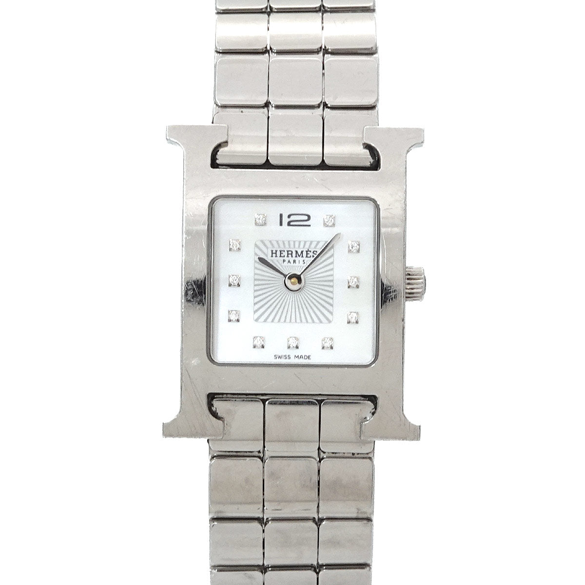 H Watch HH1 210 12P Diamond White Shell Dial Ladies Watch