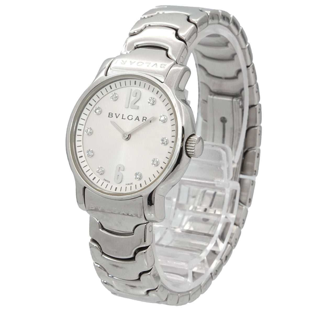 Solo tempo ST29S Date Quartz 10P Diamond Silver Dial Ladies