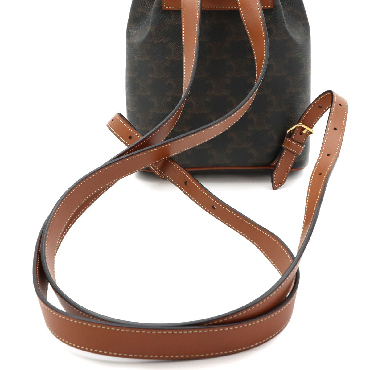 Triomphe Mini Folco Backpack PVC Leather Tan 197662