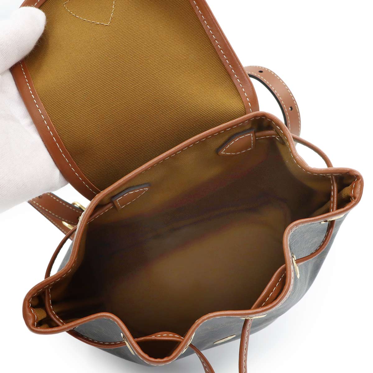 Triomphe Mini Folco Backpack PVC Leather Tan 197662