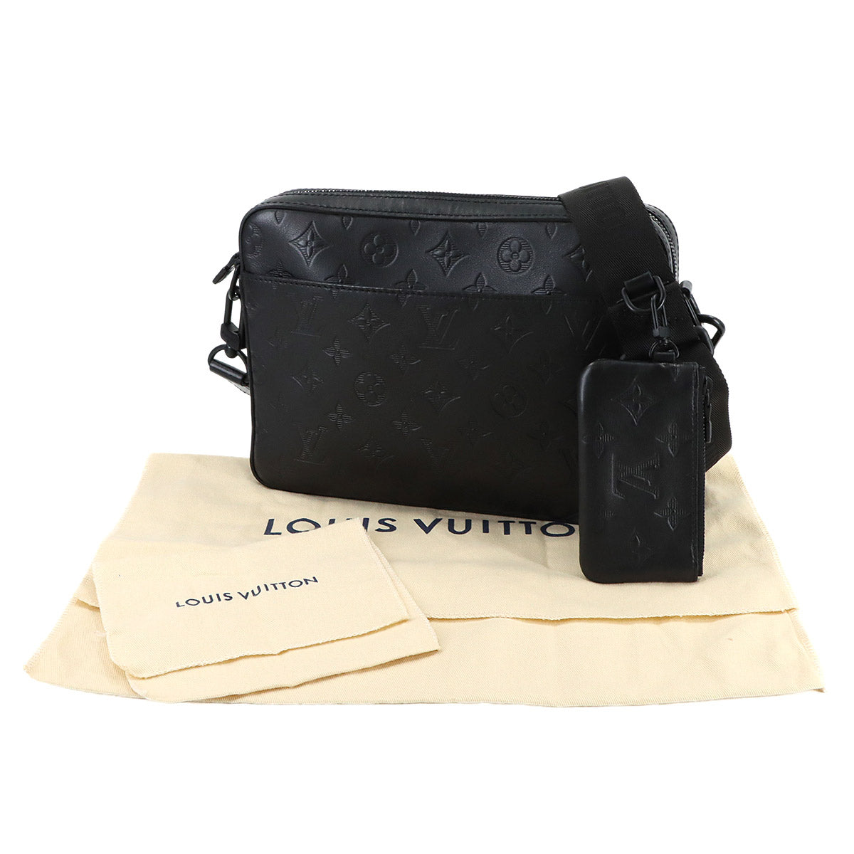 Monogram Shadow Duo Messenger Shoulder Bag Leather M69827