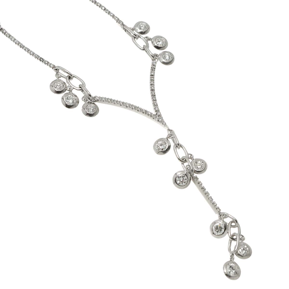 Diamond Necklace 18K WG White Gold 750