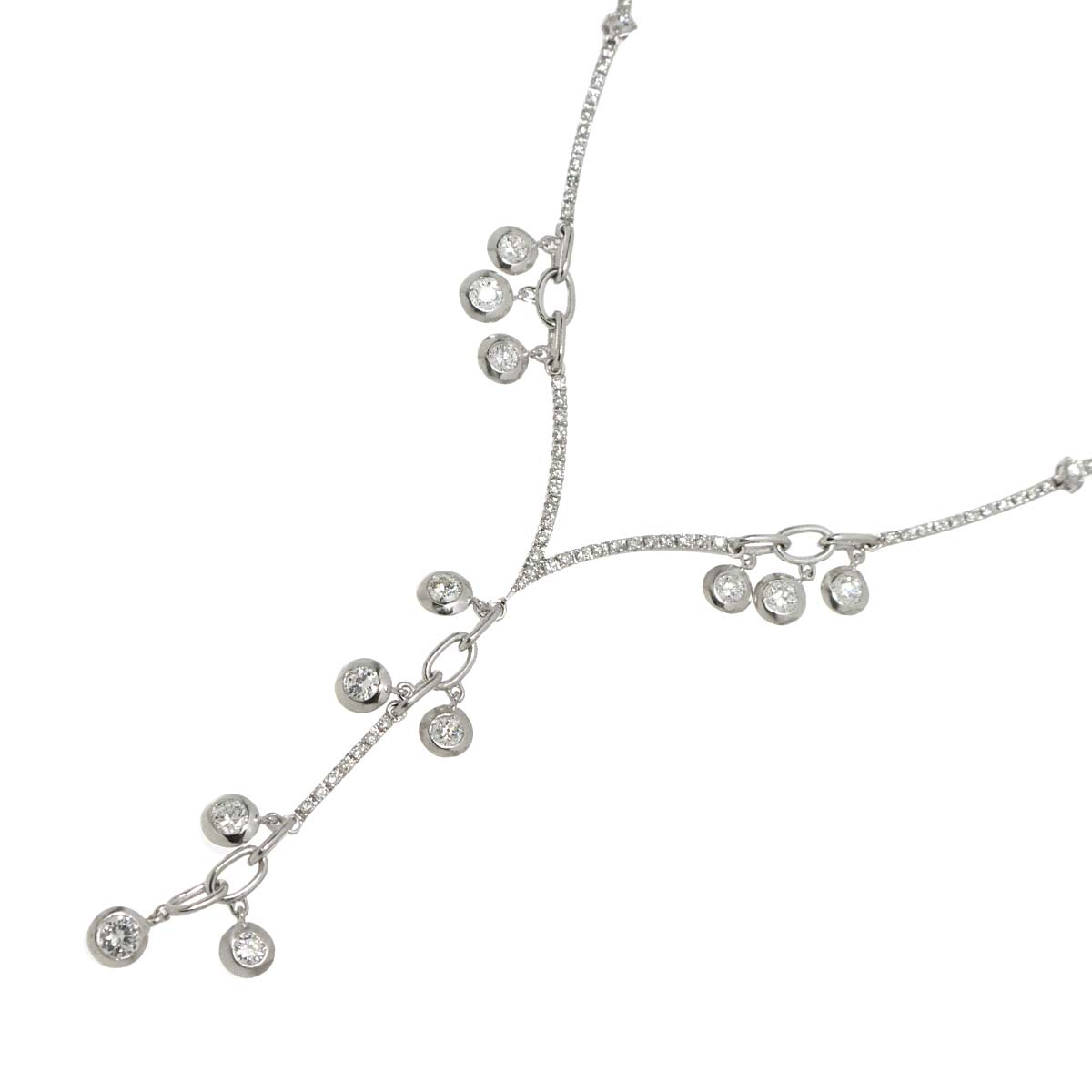 Diamond Necklace 18K WG White Gold 750