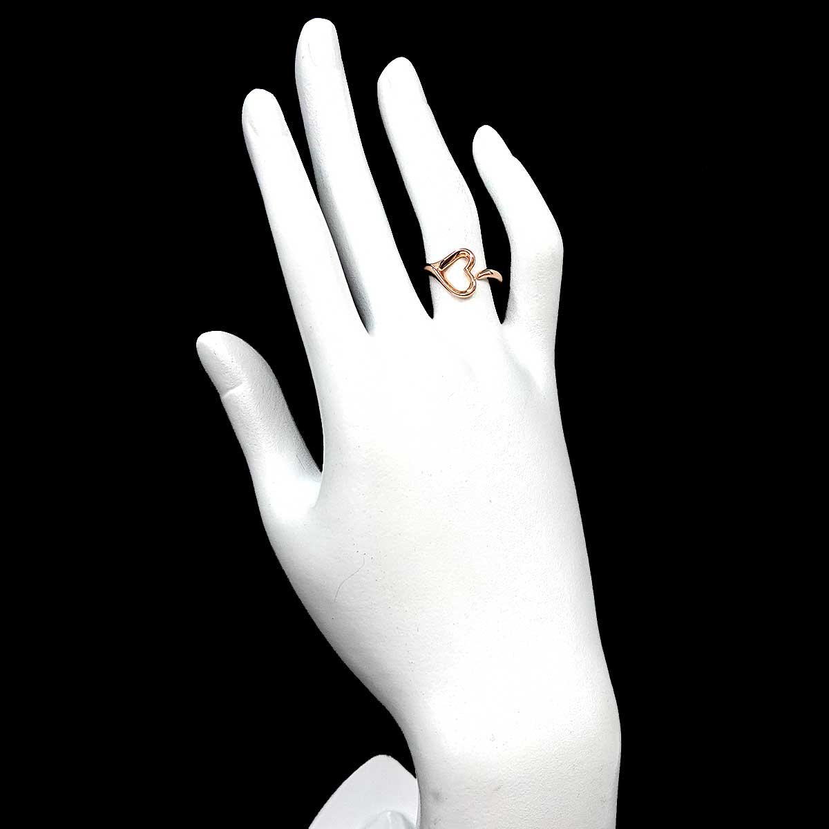 Open Heart Ring 18K Pink Gold 750 size6(US)