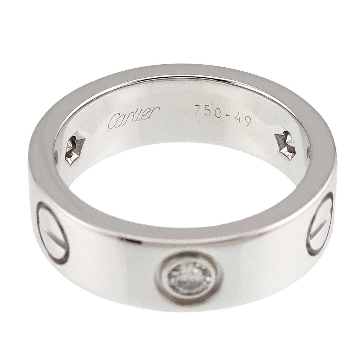 Love Classic Ring Diamond 3P 18K WG 750 size49 4.5-4.75(US)