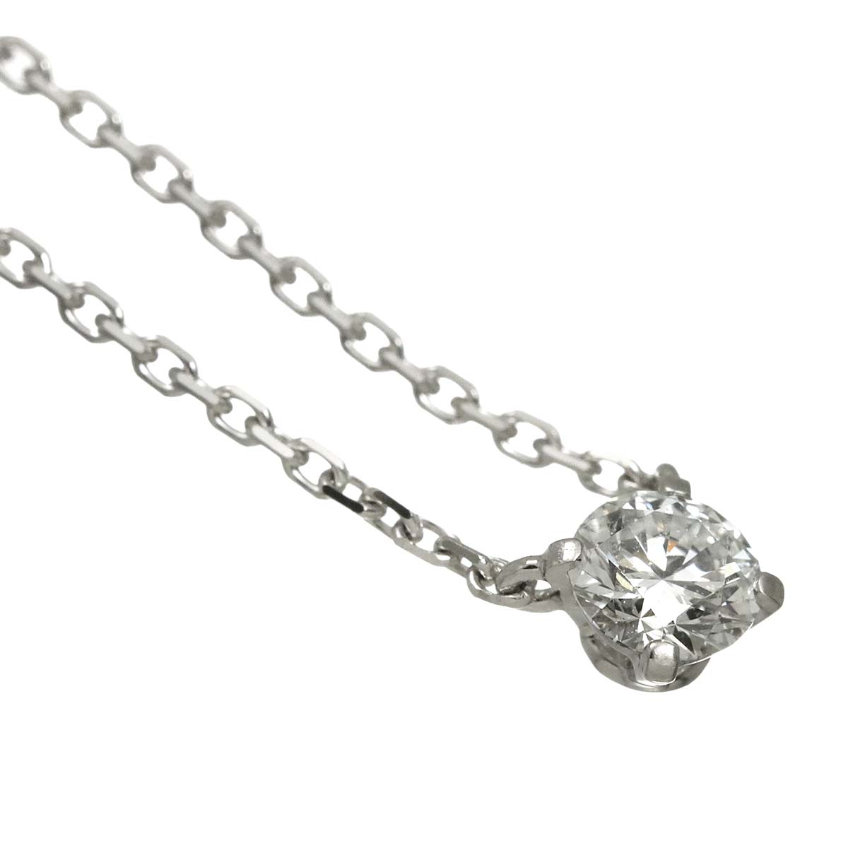 Solitaire Diamond 0.22ct E/VVS1/3EX Necklace 18K WG 750