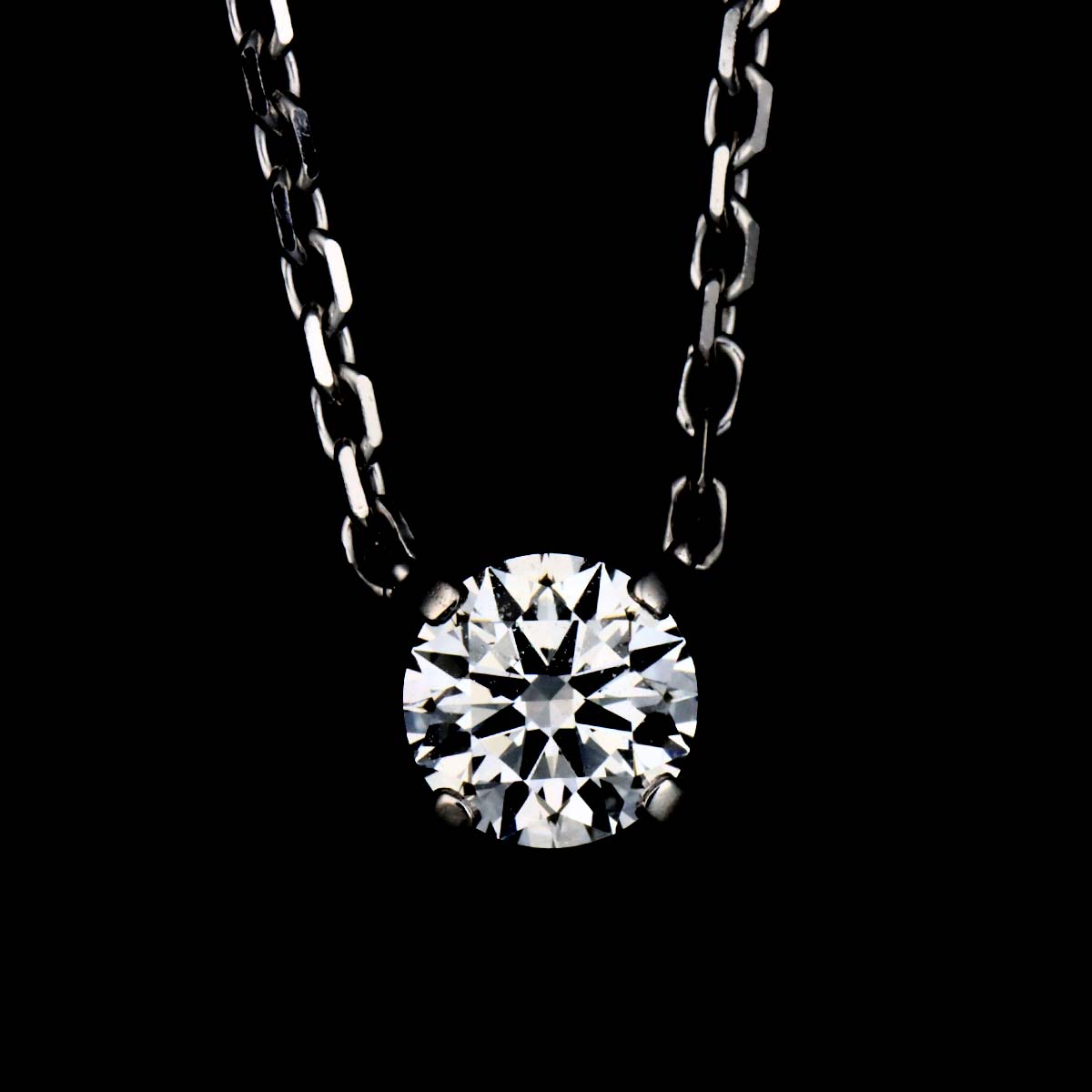 Solitaire Diamond 0.22ct E/VVS1/3EX Necklace 18K WG 750