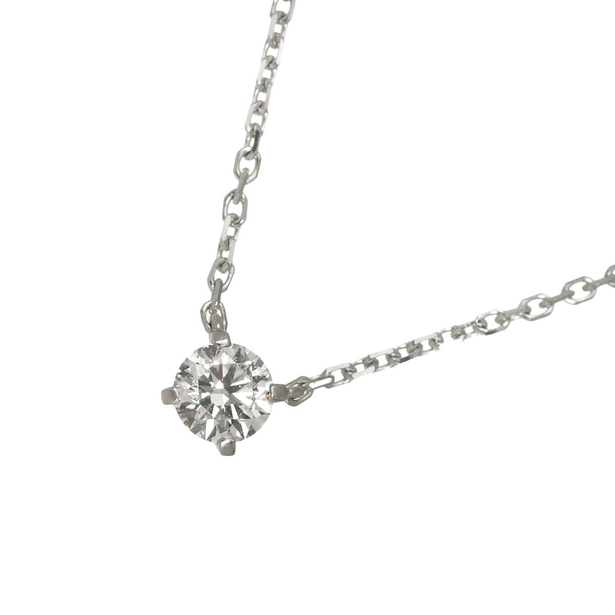 Solitaire Diamond 0.22ct E/VVS1/3EX Necklace 18K WG 750