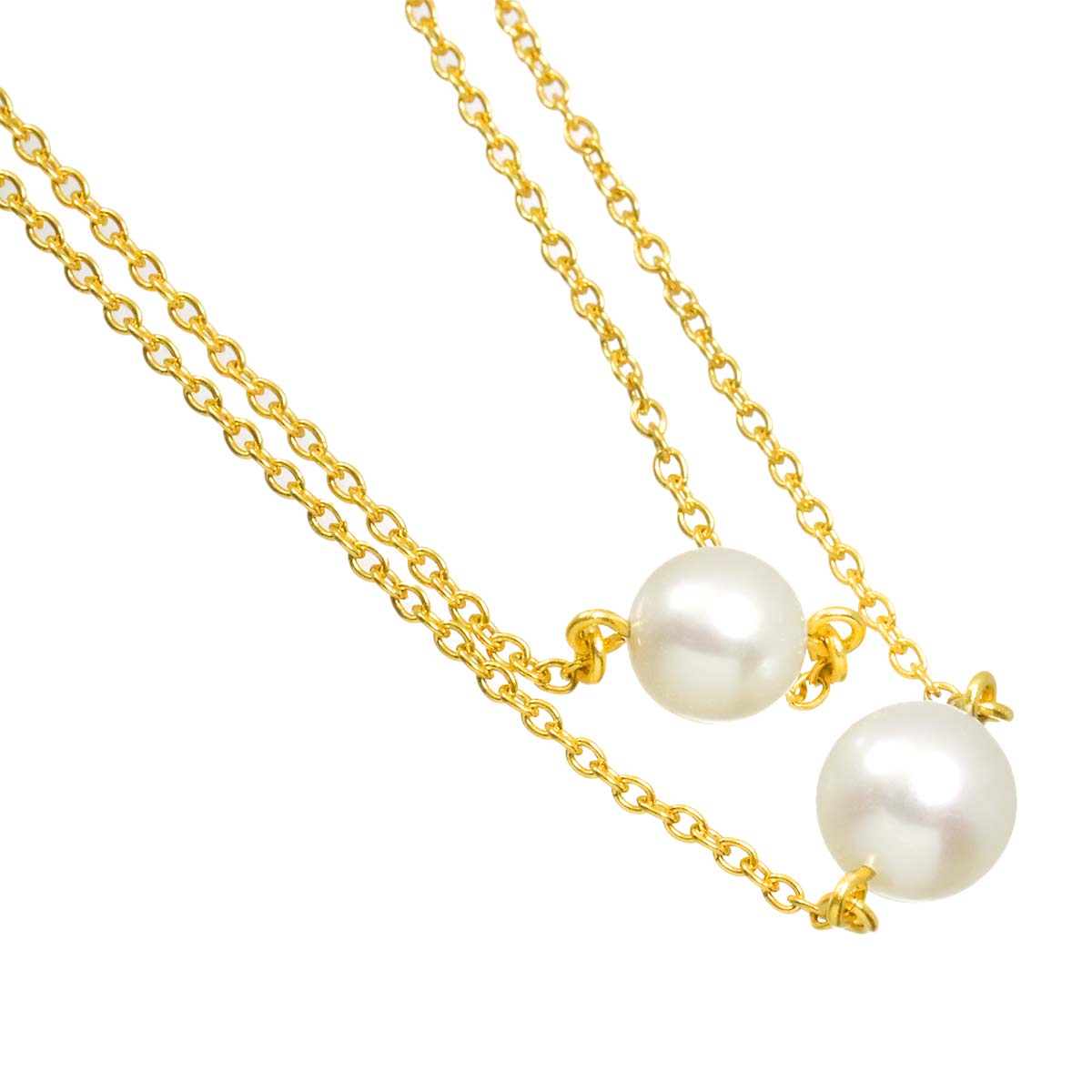 Akoya Pearl 7.2-6.5mm Necklace 18K YG 750