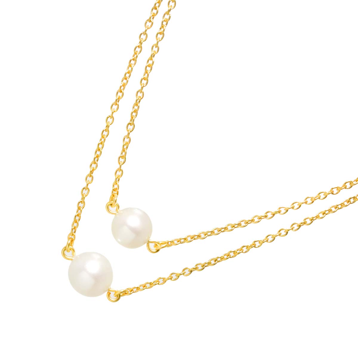 Akoya Pearl 7.2-6.5mm Necklace 18K YG 750