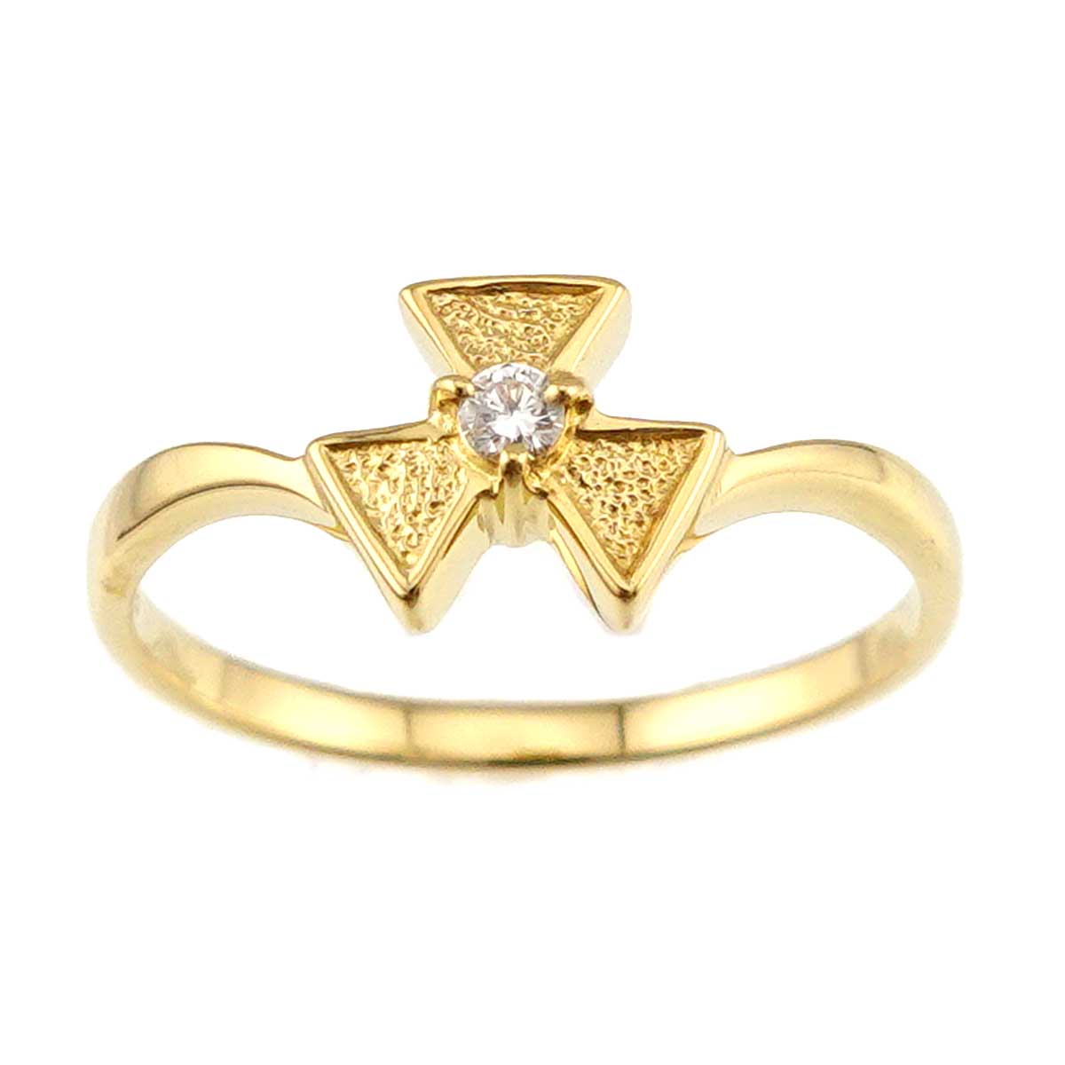 Diamond Ring 18K YG 750 Size5-5.25(US)