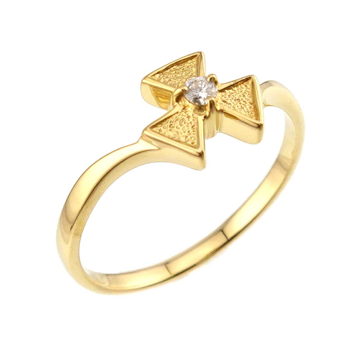 Diamond Ring 18K YG 750 Size5-5.25(US)