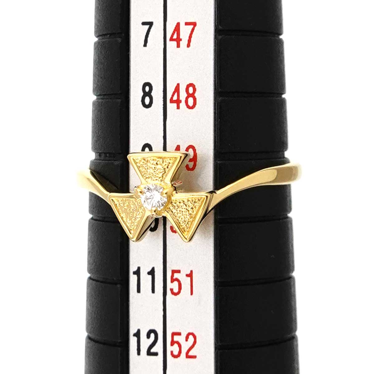Diamond Ring 18K YG 750 Size5-5.25(US)