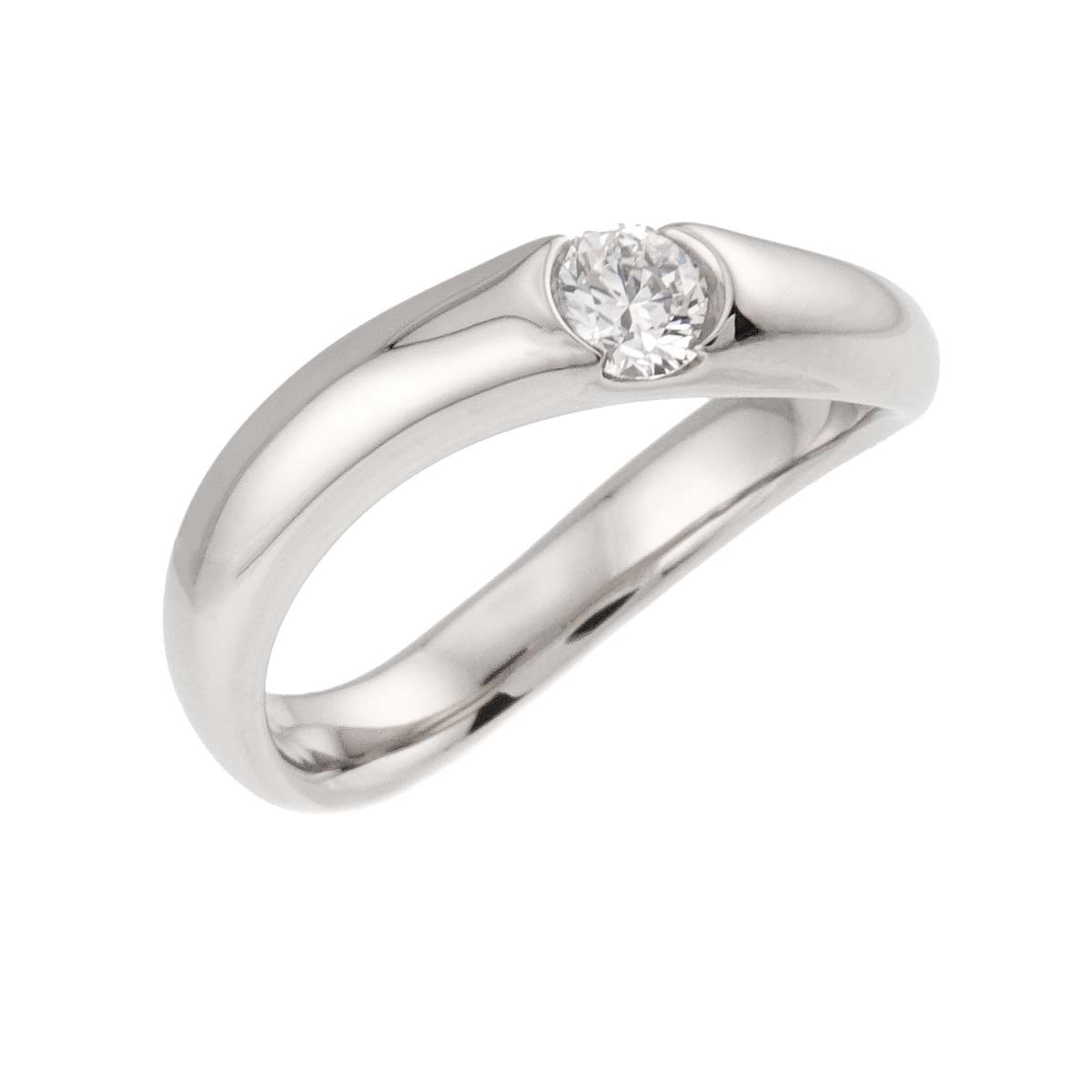 Diamond Ring 18K WG 750 Size5.5-5.75(US)