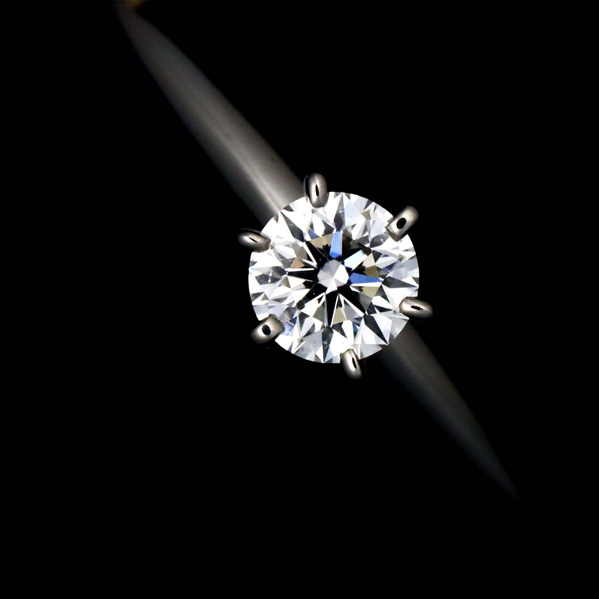 Diamond 0.27ct F/VVS2/3EX Ring Pt Platinum Size6(US)