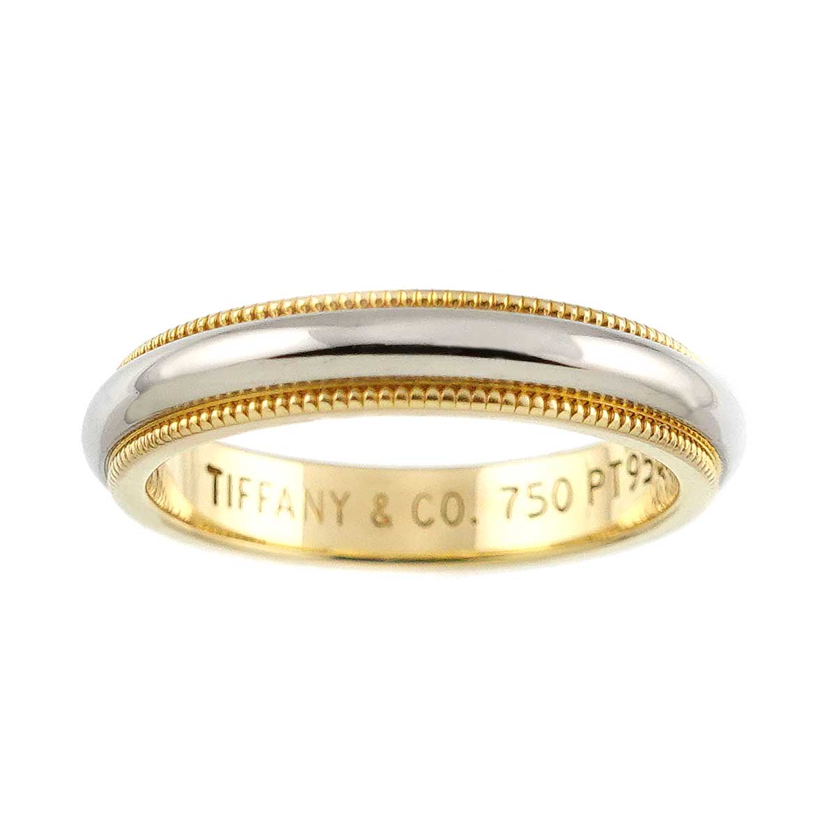 Milgrain Band Ring 18K 750 YG Pt Platinum Size4.75-5(US)