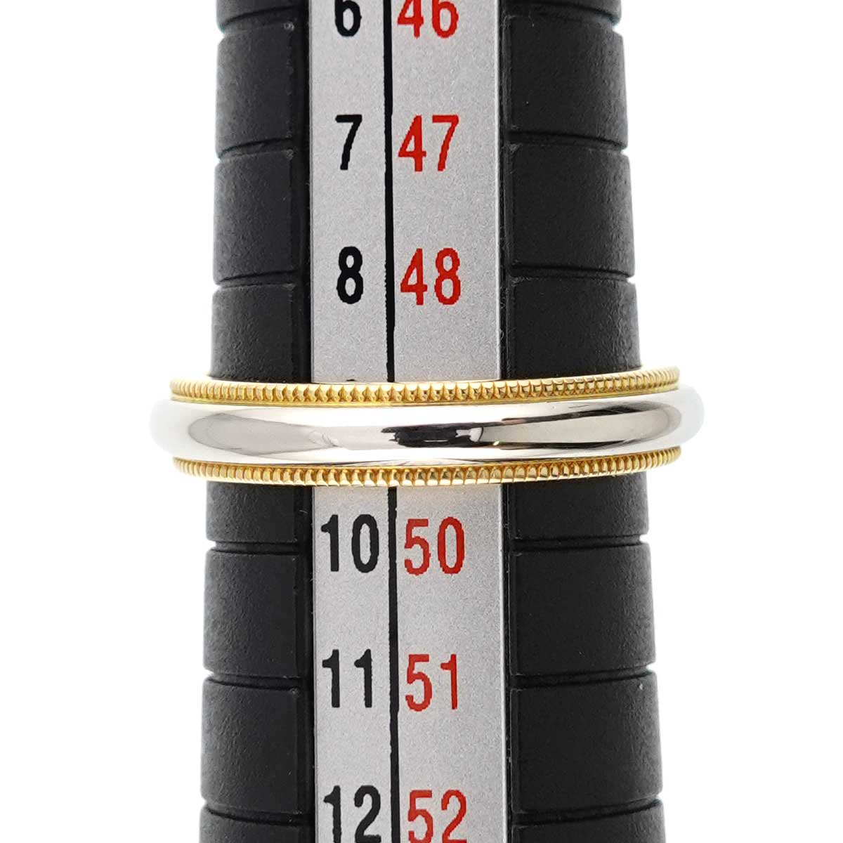 Milgrain Band Ring 18K 750 YG Pt Platinum Size4.75-5(US)
