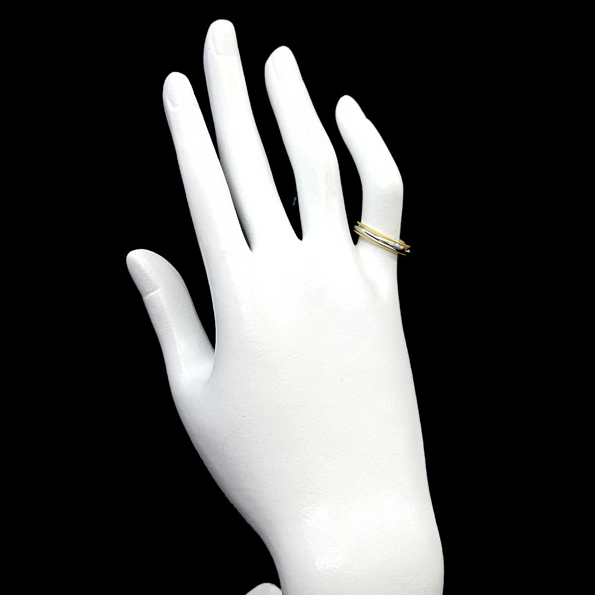 Milgrain Band Ring 18K 750 YG Pt Platinum Size4.75-5(US)
