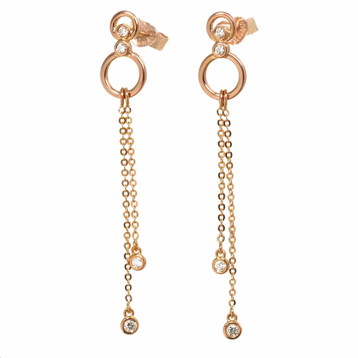 Diamond 0.14ct Earrings Pierced 18K PG