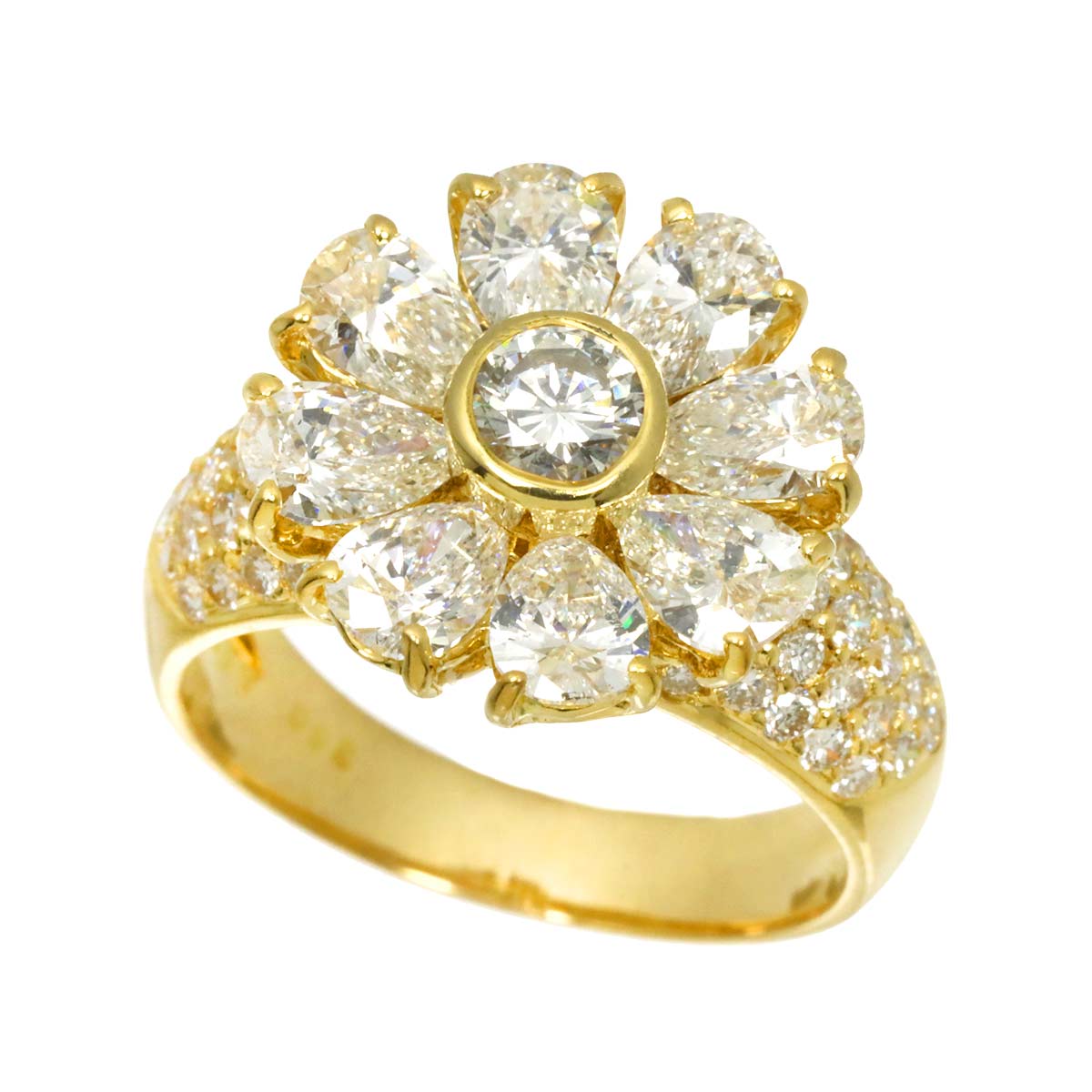 Diamond 0.92ct/2.56ct Ring 18K YG 750 size6.25-6.5(US)