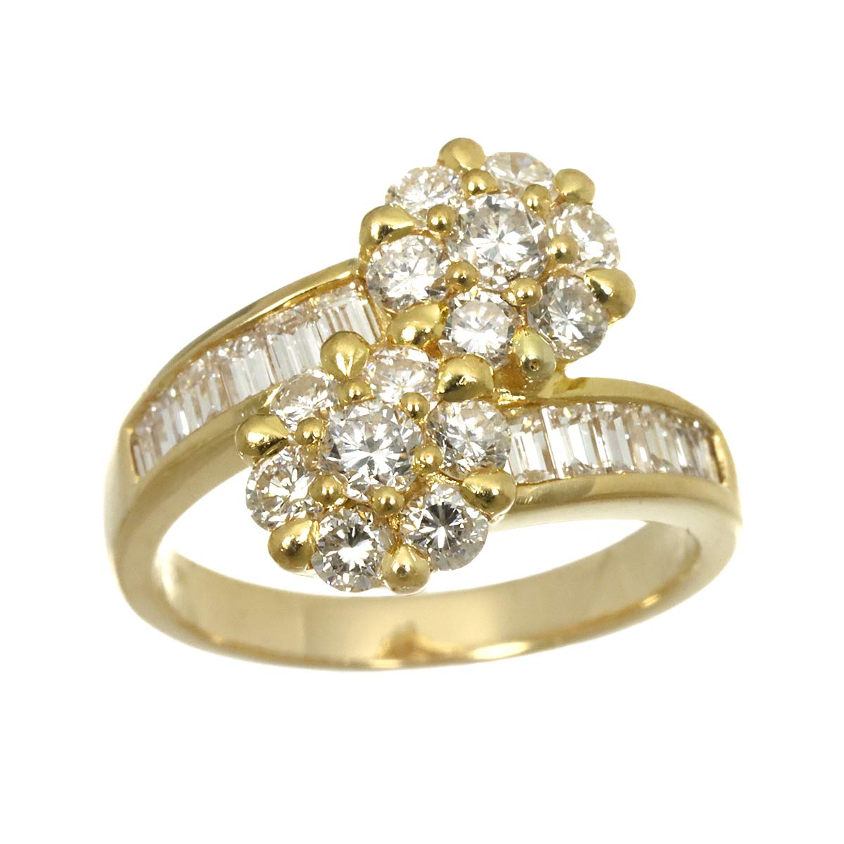 Diamond 1.80ct Ring 18K YG 750 size6-6.25(US)